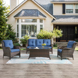 Belord 2-piece patio wicker chairs set with 4-inch cushions, part of the NTC Series, shown with comfortable woven seating