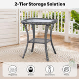 Belord 3-piece patio wicker furniture set with two chairs and side table from the NTC series, ideal for outdoor conversation spaces.