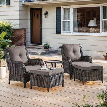 Belord 3-piece patio wicker furniture set with two chairs and a side table, ideal for outdoor patio conversation areas.