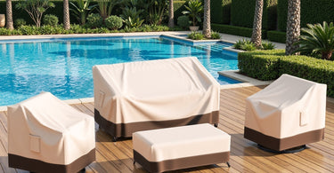 Outdoor Patio Furniture Covers 4 Piece Set Waterproof – Heavy Duty 600D with Adjustable Straps