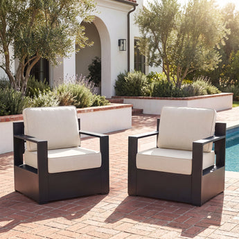 2 Pieces Luxury Outdoor Aluminum Patio Chairs, ZB Series