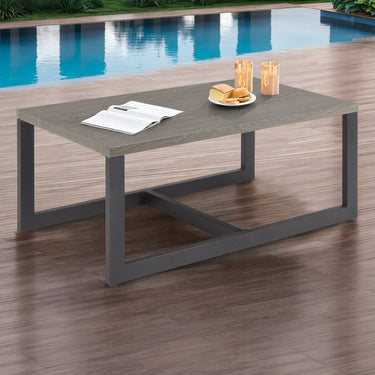 48" Outdoor Metal Coffee Table – Heat-Resistant, Rust-Proof & Hidden Storage, GRS Series - Belord