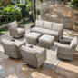 7-Piece Swivel Conversation Set — Includes Sofa, 4 Swivel Chairs & 2 Ottomans for Patio & Garden, FG Series