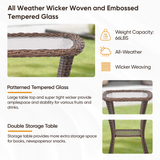 Belord 6-piece wicker swivel glider patio sofa and ottoman set from the OVOLo Series, outdoor conversation furniture with plush cushions.
