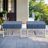 Pair of Belord BINGLI Series outdoor ottomans with 300LB capacity and 5-inch cushions, suitable for patio or garden seating.