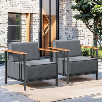 Belord Patio Chairs Set of 2 with 10-inch cushions, sturdy design, suitable for outdoor use, part of the BINGLI Series.
