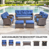 Belord 3-seater T-back patio sofa with 5-inch thick high-density cushions from the T Series, perfect for outdoor conversation.