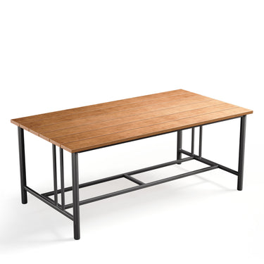 Belord Polywood slat outdoor coffee table with drainage gaps, sturdy design, and 66-pound weight from the BINGLI Series.