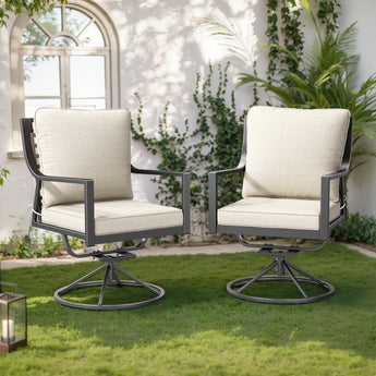 2 Piece Outdoor Swivel Patio Dining Chairs, DH Series