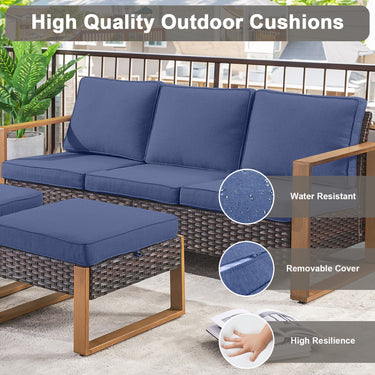 Belord multi-functional outdoor ottoman, 2-in-1 footstool and seat, part of the patio conversation sets, in a stylish outdoor setting.