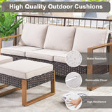 Belord multi-functional outdoor ottoman from patio conversation set, serving as a footstool and extra seat in garden or patio space.