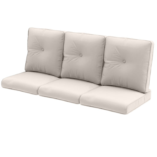 Outdoor Furniture Cushions with Removable Covers - Set of 6 (3 Seat & 3 Back) 22x24x4 Inch Patio Pillows