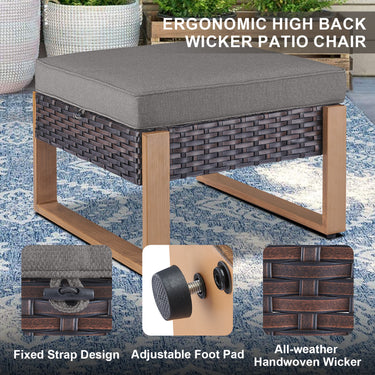 Belord 2-in-1 outdoor ottoman and footstool from the patio conversation set, versatile furniture for outdoor seating and relaxation.