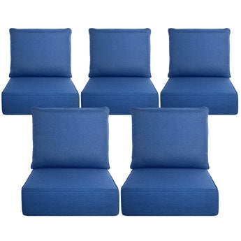 5 Set Luxury 6" Thick Outdoor Patio Chair Cushion Set No Button , 22"x24"
