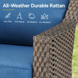 Belord 2-piece outdoor swivel glider chair set from the DAR Series, featuring comfortable patio conversation chairs with cushions.