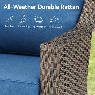 Belord 2-piece outdoor swivel glider chair set from the DAR Series, featuring comfortable patio conversation chairs with cushions.