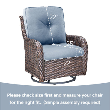 Pop 22*25*4" Outdoor Replacement Cushions Button Baby Blue