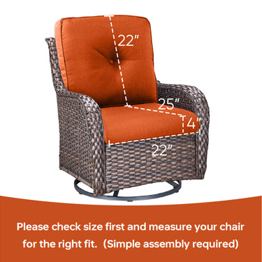 Pop 22*25*4" Outdoor Replacement Cushions Button Orange