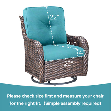 Pop 22*25*4" Outdoor Replacement Cushions Turquoise