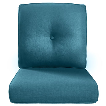 Pop 22*25*4" Outdoor Replacement Cushions Button Peacock Blue