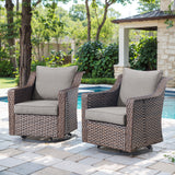 Belord 2-piece outdoor swivel glider chair set from the DAR Series, featuring comfortable patio conversation chairs with cushions.