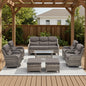 Premium Outdoor 8PCS Sofa Set with Coffee Table for Garden & Deck – 6" Cushion Comfort, NT Series