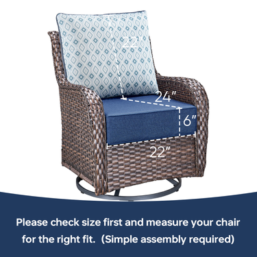 Pop 22*24*6" Outdoor Replacement Cushions Classic Blue Diamond Geo