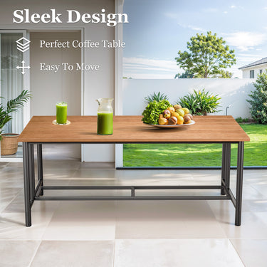 Belord Polywood slat outdoor coffee table with drainage gaps, sturdy design, and a 66LB weight capacity, from the BINGLI series.
