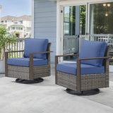 Belord oversized wicker swivel rocker chair with water-resistant cushion and 360° swivel for patio conversation sets.