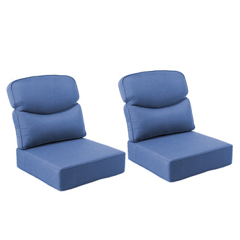 2 Set Luxury 6" Thick Outdoor Patio Chair Cushion Set With Smile, 22"x24"