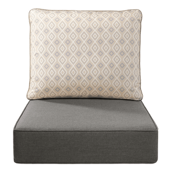 Pop 22*24*6" Outdoor Replacement Cushions Classic Grey Diamond Geo