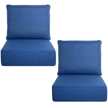 2 Set Luxury 6" Thick Outdoor Patio Chair Cushion Set No Button , 24"x24"