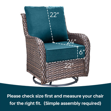 Pop 22*24*6" Outdoor Replacement Cushions Classic Peacock Blue