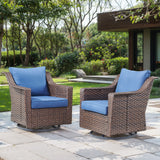 Belord 2-piece outdoor swivel glider chair set from the DAR Series, featuring weather-resistant patio conversation chairs with plush cushions.