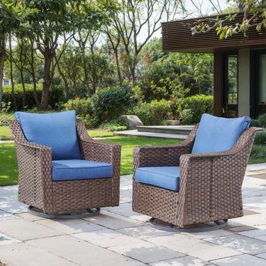Belord 2-piece outdoor swivel glider chair set from the DAR Series, featuring weather-resistant patio conversation chairs with plush cushions.