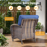 Belord 2-piece outdoor patio chairs with wide T-back design, ideal for conversation sets in outdoor spaces.