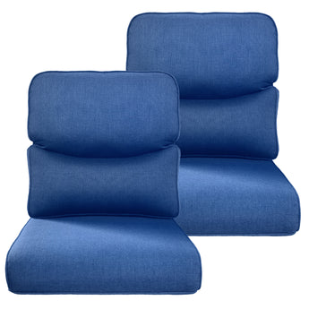 2 Piece High Back and Deep Seating Outdoor Cushion with Smile, 22"x24"