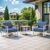 Belord BINGLI Series swivel rocker patio set with 2 chairs and side table, featuring comfortable cushions and modern design.