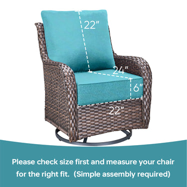 Pop 22*24*6" Outdoor Replacement Cushions Classic Turquoise