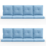 16-Piece Blue Patio Cushion Set - 8 Seat & 8 Back Cushions with Removable Waterproof Covers - Belord