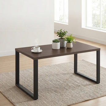 Belord 59-inch rectangular metal patio coffee table with storage shelf in GRS Series, outdoor furniture for patio or garden.