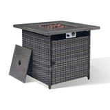 Belord 30-inch round propane fire pit table with hidden tank, 50,000 BTU, perfect for patio outdoor fire table sets.