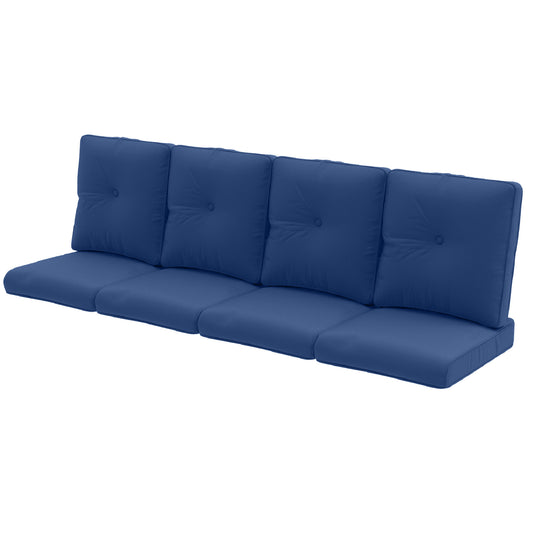 Luxury 8-Pc Patio Cushion - 4 Seat + 4 Back Cushions with Removable Sunbrella Covers, 22x24x4 Inch