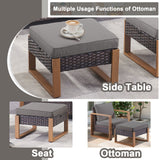 Belord 2-in-1 outdoor ottoman and footstool from the HOP Series, versatile patio furniture for seating and relaxation.