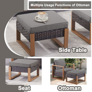 Belord 2-in-1 outdoor ottoman and footstool from the HOP Series, versatile patio furniture for seating and relaxation.