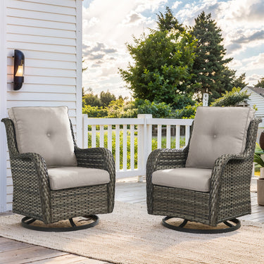 2 Set High Back and Deep Seating Outdoor Cushion with Button, 22'' x 24'' - Belord