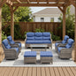 Premium Outdoor 8PCS Sofa Set with Coffee Table for Garden & Deck – 6" Cushion Comfort, NT Series