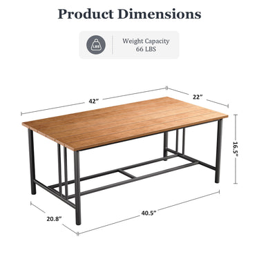Belord Outdoor Coffee Table from the BINGLI Series with Polywood slats, drainage gaps, and a sturdy 66LB design.