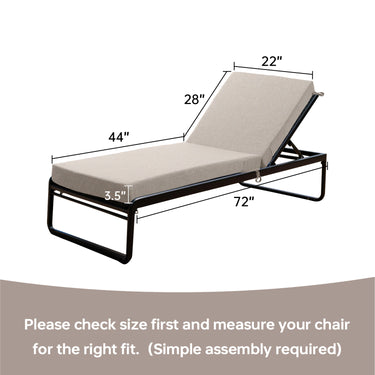 Pop 72x22x3.5" Outdoor Chaise Lounge Cushions Beige