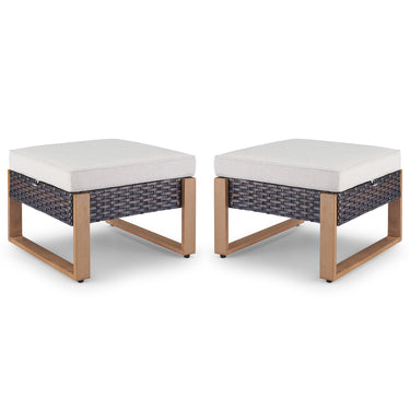 Belord multi-functional outdoor ottoman from the patio conversation set, serving as a footstool and extra seat in the HOP series.